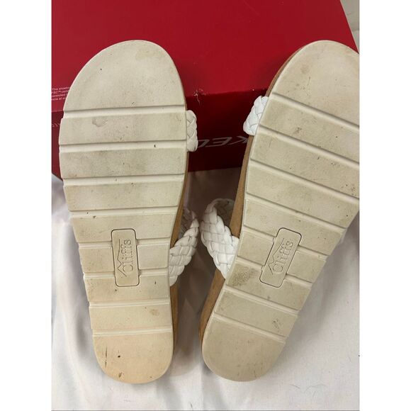 Cliff 2 strap braided shoe white comfortable size 9.5-10 - Picture 5 of 6